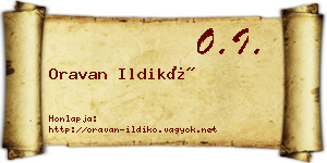 Oravan Ildikó névjegykártya